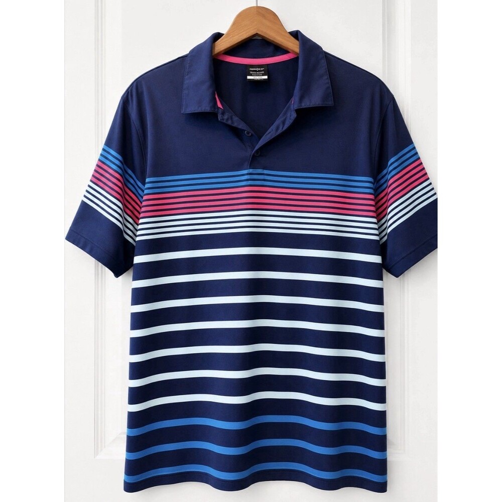 Nike Dri-Fit Player Golf Polo Mens XL striped